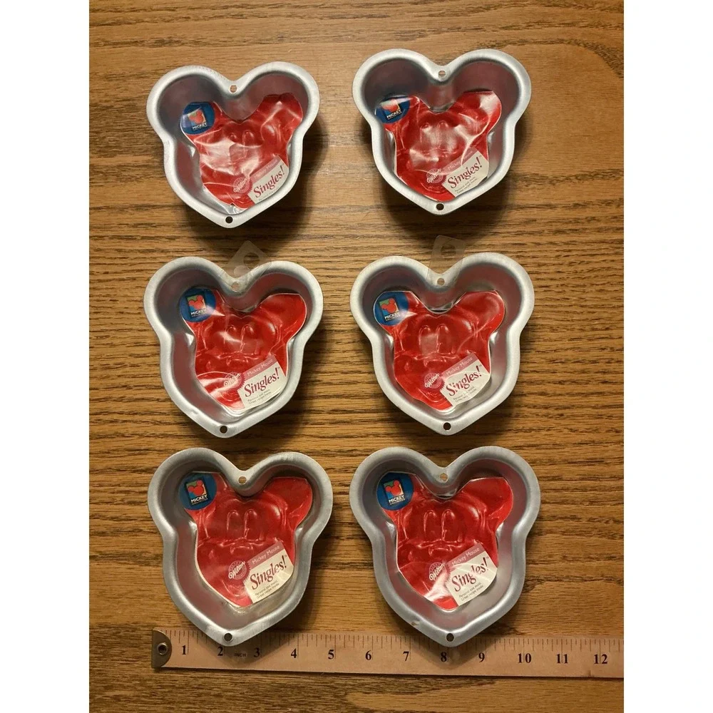 Wilton Mickey Mouse Singles Cake Pan Lot of 6 Aluminum Molds 2105-1136 Disney
